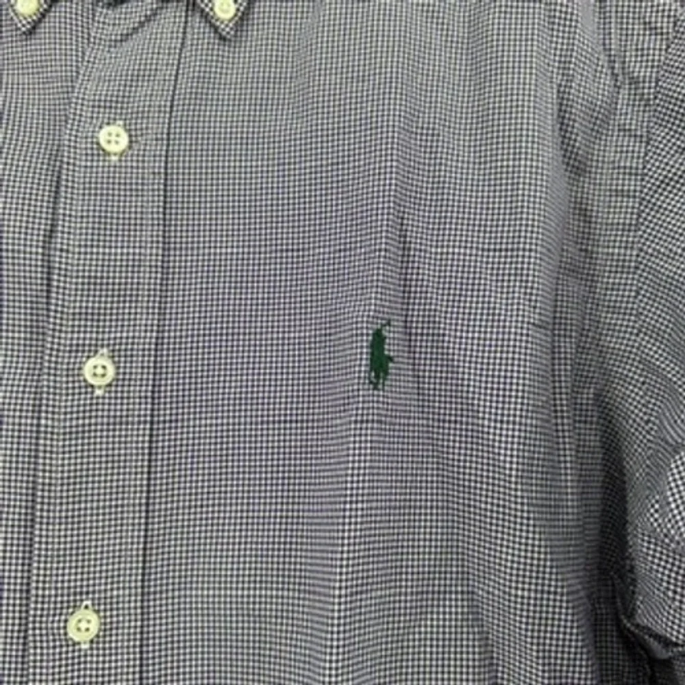 Ralph Lauren 16.5 L Mens Long Sleeve Button Down Shirt Purple Check‎ Classic Fit